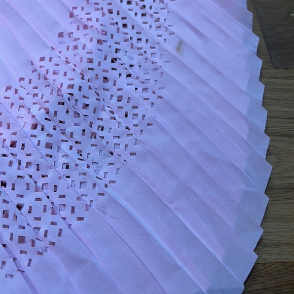 Banana Republic Pink Pleated Midi Dress with Laser Cut Detail - Picture 6 of 10